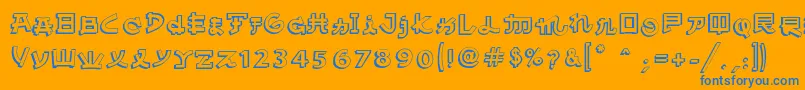 AlmostJapaneseComic-fontti – siniset fontit oranssilla taustalla