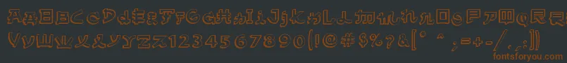 AlmostJapaneseComic Font – Brown Fonts on Black Background