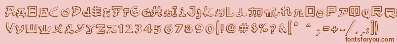 AlmostJapaneseComic Font – Brown Fonts on Pink Background