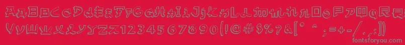 AlmostJapaneseComic-Schriftart – Graue Schriften auf rotem Hintergrund