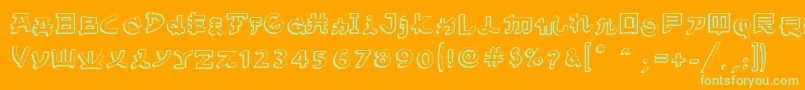AlmostJapaneseComic Font – Green Fonts on Orange Background