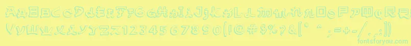 AlmostJapaneseComic Font – Green Fonts on Yellow Background