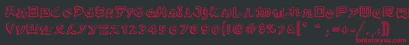 AlmostJapaneseComic Font – Red Fonts on Black Background