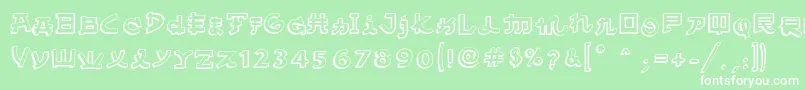 AlmostJapaneseComic Font – White Fonts on Green Background
