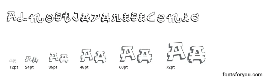 AlmostJapaneseComic Font Sizes