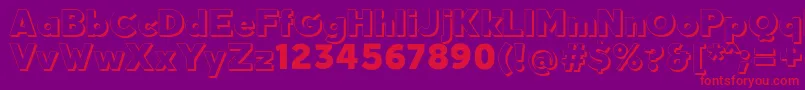 フォントQuebabShadowFfp – 紫の背景に赤い文字