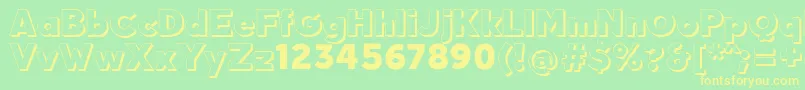 QuebabShadowFfp Font – Yellow Fonts on Green Background