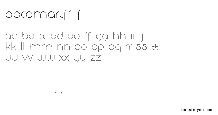 Czcionka DecomartFf4f – alfabet, cyfry, specjalne znaki