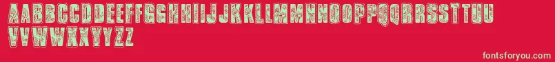 Czcionka Vtks Bandana – zielone czcionki na czerwonym tle