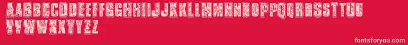 Vtks Bandana-fontti – vaaleanpunaiset fontit punaisella taustalla