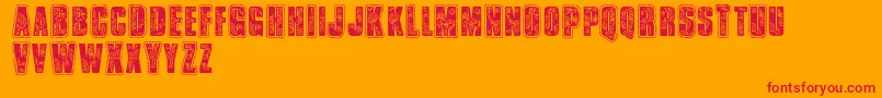 Vtks Bandana Font – Red Fonts on Orange Background
