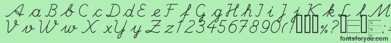 HandCenter Font – Black Fonts on Green Background