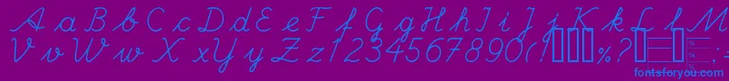 HandCenter Font – Blue Fonts on Purple Background