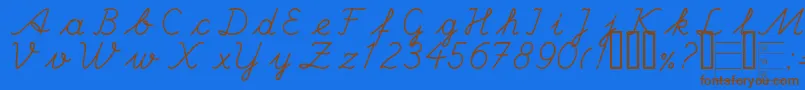 HandCenter Font – Brown Fonts on Blue Background