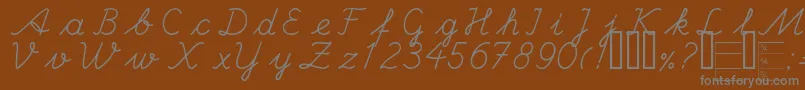 Weitere Informationen zur HandCenter-Schriftart HandCenter-Schriftart – Graue Schriften auf braunem Hintergrund