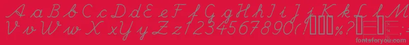 フォントHandCenter – 赤い背景に灰色の文字