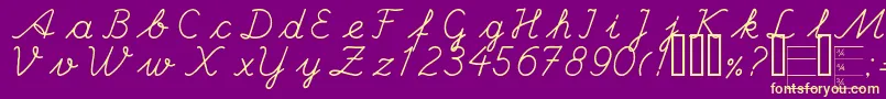 HandCenter Font – Yellow Fonts on Purple Background