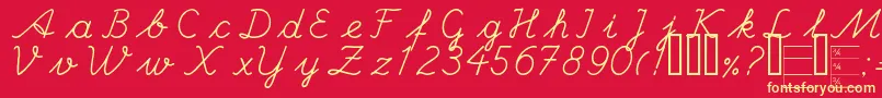 HandCenter Font – Yellow Fonts on Red Background