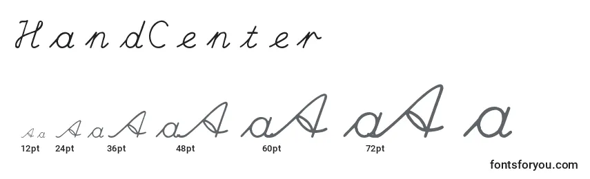 Размеры шрифта HandCenter