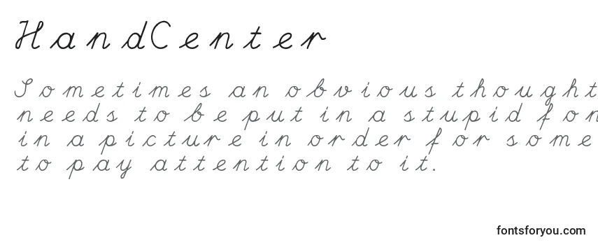 HandCenter Font