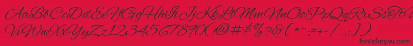 AlexBrush Font – Black Fonts on Red Background