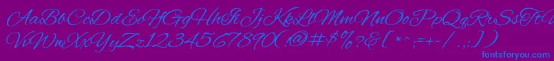 AlexBrush-Schriftart – Blaue Schriften auf violettem Hintergrund