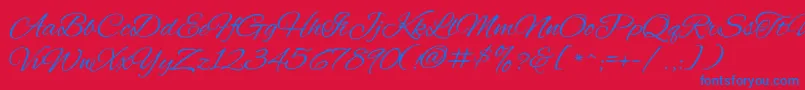 AlexBrush-Schriftart – Blaue Schriften auf rotem Hintergrund
