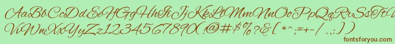 AlexBrush Font – Brown Fonts on Green Background