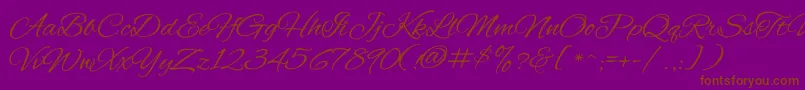 AlexBrush-Schriftart – Braune Schriften auf violettem Hintergrund