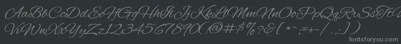 AlexBrush-fontti – harmaat kirjasimet mustalla taustalla