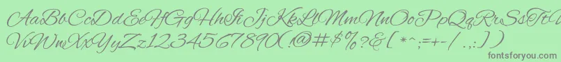 AlexBrush Font – Gray Fonts on Green Background