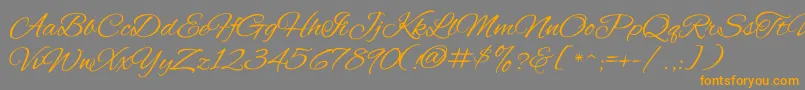 AlexBrush-Schriftart – Orangefarbene Schriften auf grauem Hintergrund