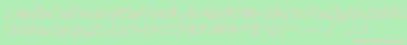 Czcionka AlexBrush – różowe czcionki na zielonym tle