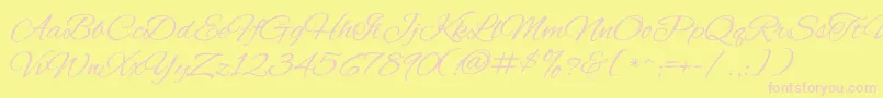 AlexBrush-Schriftart – Rosa Schriften auf gelbem Hintergrund