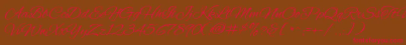 AlexBrush Font – Red Fonts on Brown Background