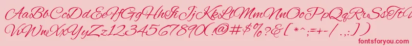 AlexBrush Font – Red Fonts on Pink Background
