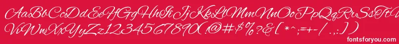 AlexBrush Font – White Fonts on Red Background