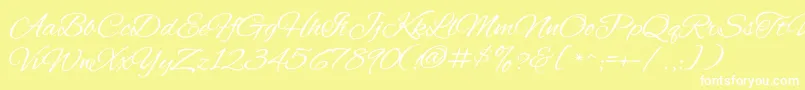 AlexBrush Font – White Fonts on Yellow Background