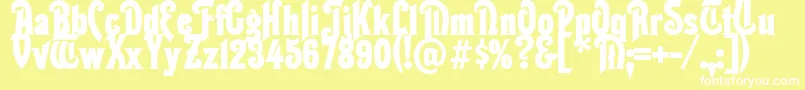 Thaleia-Schriftart – Weiße Schriften auf gelbem Hintergrund