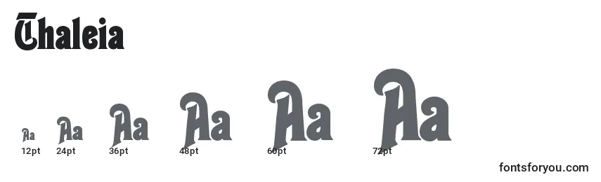 Thaleia Font Sizes