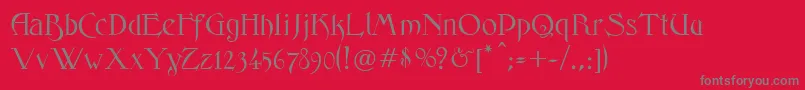 Weitere Informationen zur FantasyOne-Schriftart FantasyOne-Schriftart – Graue Schriften auf rotem Hintergrund