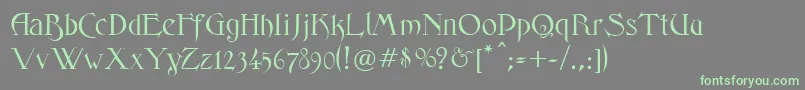 FantasyOne Font – Green Fonts on Gray Background