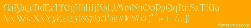 FantasyOne Font – Green Fonts on Orange Background