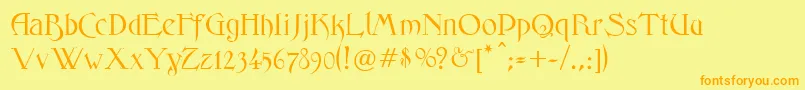 FantasyOne Font – Orange Fonts on Yellow Background