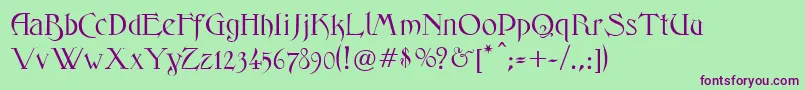 FantasyOne Font – Purple Fonts on Green Background