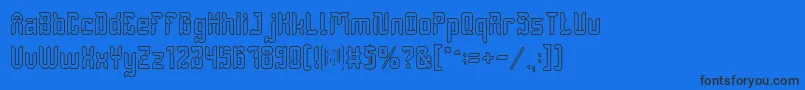 DayakShieldHollow Font – Black Fonts on Blue Background