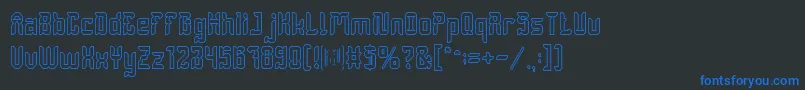 DayakShieldHollow Font – Blue Fonts on Black Background