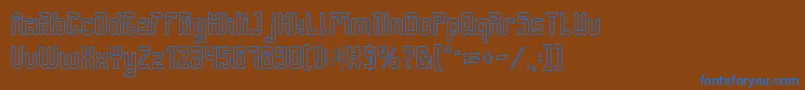 DayakShieldHollow Font – Blue Fonts on Brown Background