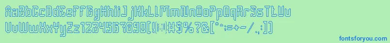 DayakShieldHollow Font – Blue Fonts on Green Background