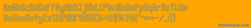 DayakShieldHollow Font – Blue Fonts on Orange Background